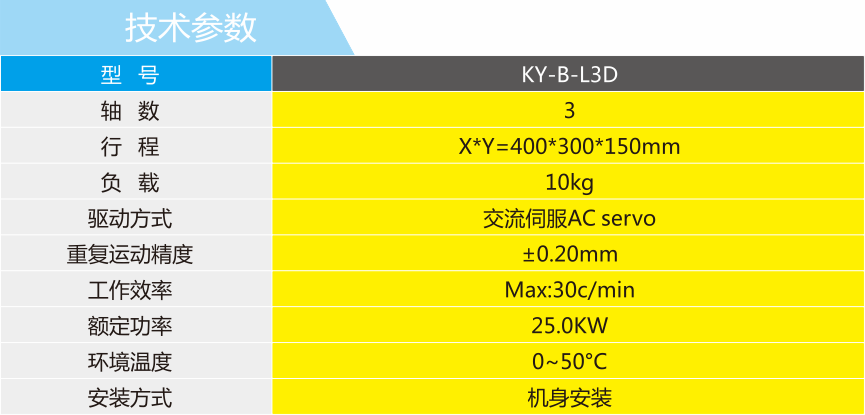 沖壓二三次元機械手技術參數表